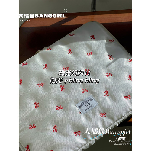 韓國ins珠光平板電腦內膽包蝴蝶結11/13/15寸筆電收納包保護套 韓國ins珠光平板電腦內膽包蝴蝶結11/13/15寸筆電收納包保護套