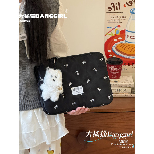 韓國ins珠光平板電腦內膽包蝴蝶結11/13/15寸筆電收納包保護套 韓國ins珠光平板電腦內膽包蝴蝶結11/13/15寸筆電收納包保護套