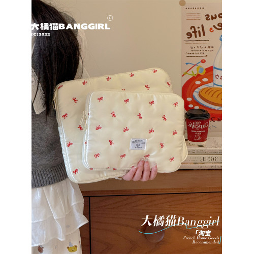 韓國ins珠光平板電腦內膽包蝴蝶結11/13/15寸筆電收納包保護套 韓國ins珠光平板電腦內膽包蝴蝶結11/13/15寸筆電收納包保護套