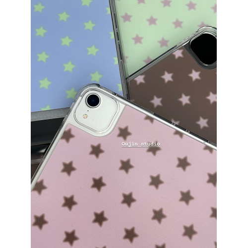韓系ins風簡約創意古早滿屏星星適用2025ipad11/10代10.9寸/air6/7/10.2寸防摔霧面帶筆槽支架蘋果軟殼保護套