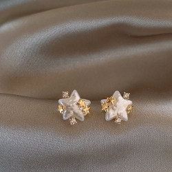 古裡雅獨特漂亮星星珍珠耳釘女小衆耳環2026年新款爆款高級感耳飾