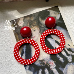 80年代復古港風懷舊耳環女輕奢高級感氣質耳釘耳飾女童假耳墜耳夾