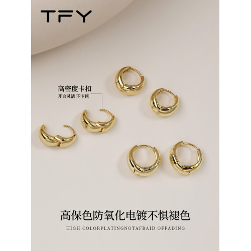 金色耳釦水滴耳環2026新款爆款高級感秋冬耳飾耳圈輕奢氣質大氣