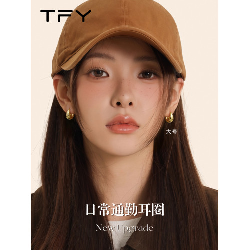 金色耳釦水滴耳環2026新款爆款高級感秋冬耳飾耳圈輕奢氣質大氣