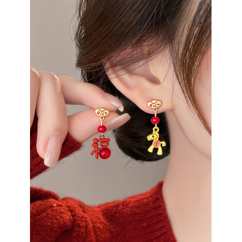 馬上有錢本命年小馬無耳洞耳夾耳環2026新款爆款高級感耳釘耳飾女