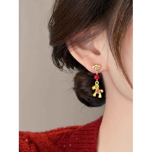 馬上有錢本命年小馬無耳洞耳夾耳環2026新款爆款高級感耳釘耳飾女