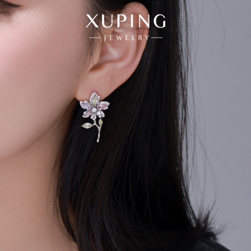 旭平莫奈花園輕奢重工花朵耳釘女時尚閃耀高級感輕奢甜美氣質耳飾