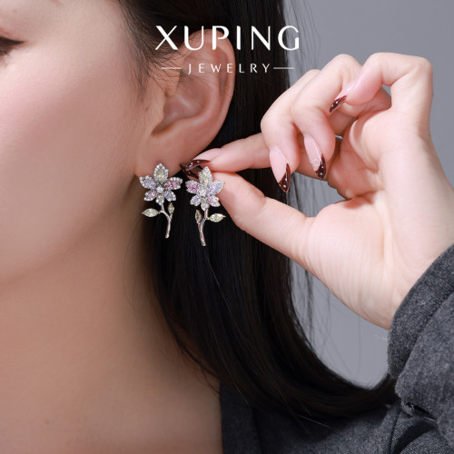 旭平莫奈花園輕奢重工花朵耳釘女時尚閃耀高級感輕奢甜美氣質耳飾