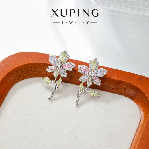 旭平莫奈花園輕奢重工花朵耳釘女時尚閃耀高級感輕奢甜美氣質耳飾