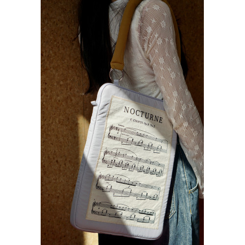 原創設計肖邦夜曲筆記型電腦包單肩包音樂生鋼琴平板包文藝復古