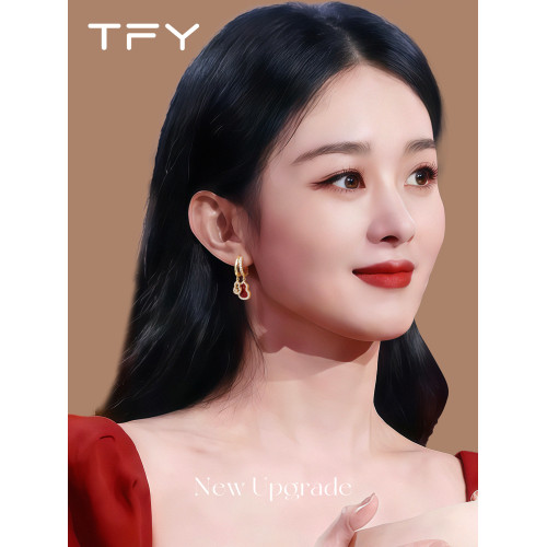 新年葫蘆耳環2026輕奢高級感氣質耳釘本命年紅色耳飾女新中式耳墜