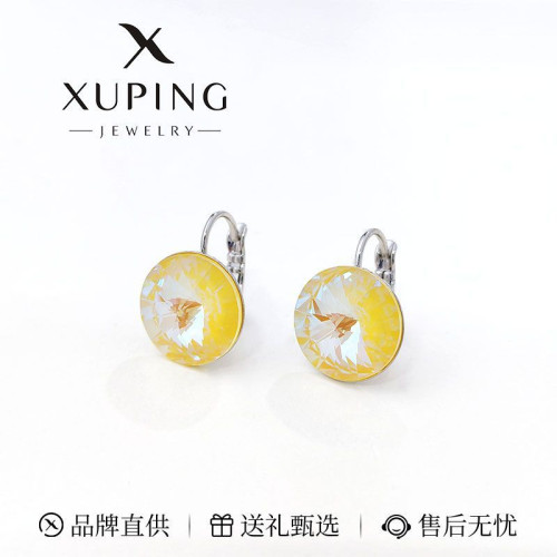 旭平圓餅仿水晶耳釦時尚精緻優雅高級耳飾