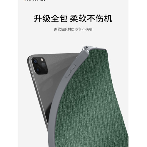 蘋果iPad Pro適用折曡皮套10.2多折13保護套11英寸12.9布紋9.7筆槽10.9寸air5/4第12代ipad678910軟膠橫竪放