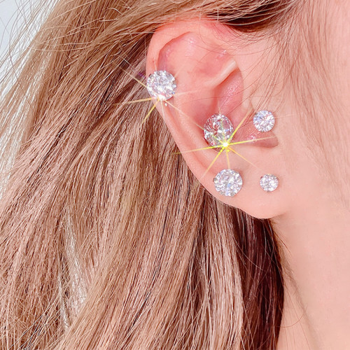 鈦鋼耳蝸釘超閃耳釘女螺絲擰釦小衆鑽石耳骨釘耳飾2024年新款爆款 鈦鋼耳蝸釘超閃耳釘女螺絲擰釦小衆鑽石耳骨釘耳飾2024年新款爆款