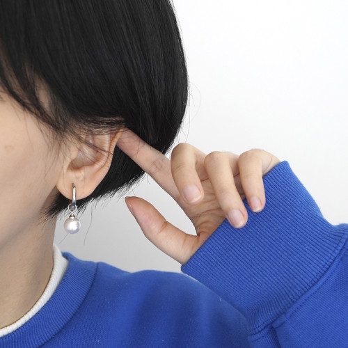 珍珠耳墜耳環鈦鋼耳釘無耳洞耳夾嘻哈潮款耳圈高級感百搭男女耳飾