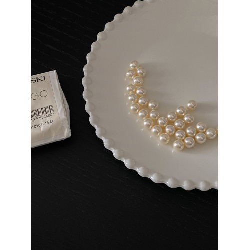 DOUDOUSTORE強光ins正圓珍珠fever同款博主耳釘復古簡約耳環女