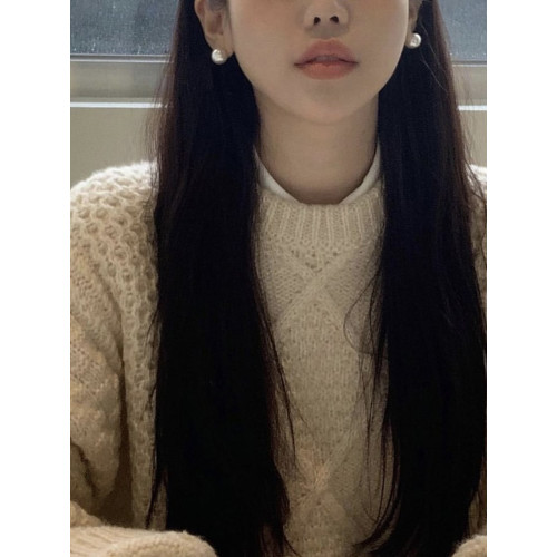 DOUDOUSTORE強光ins正圓珍珠fever同款博主耳釘復古簡約耳環女