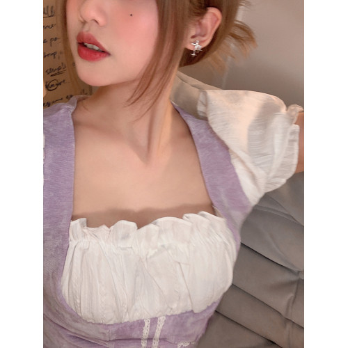 精緻簡約四芒星耳釘女設計感高級閃鑽耳環無耳洞耳夾百搭新款耳飾