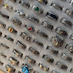 歐美做舊復古男戒指龐克小衆開口可調節嘻哈指環食指戒指寬面女潮