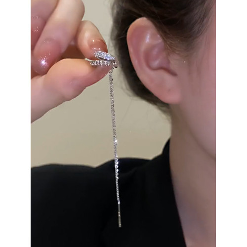 耳針一體式耳骨夾女時尚簡約氣質百搭個性雙層圓圈耳夾耳環新款潮