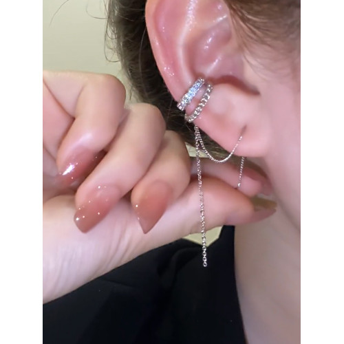 耳針一體式耳骨夾女時尚簡約氣質百搭個性雙層圓圈耳夾耳環新款潮