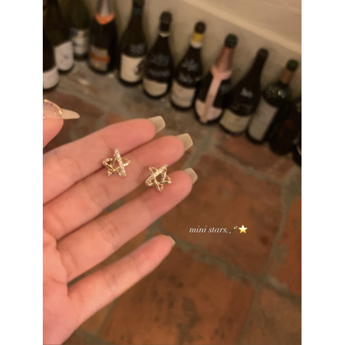 【蜜桃茶】微甜oni~精緻鏤空星星耳釘小衆設計感高級氣質耳環耳飾