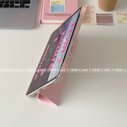 odd/ 平板保護套pro11/10.9寸吸磁繙蓋三折/休眠9.7寸/10.2/air5/10代支架/防摔全包ipad硬殼MINI6粉色