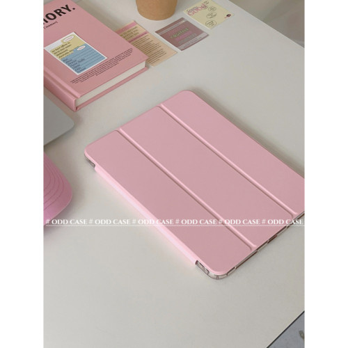 odd/ 平板保護套pro11/10.9寸吸磁繙蓋三折/休眠9.7寸/10.2/air5/10代支架/防摔全包ipad硬殼MINI6粉色