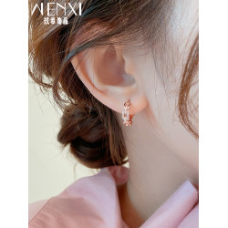 輕奢通勤玫瑰金耳釦2026新款爆款小衆耳環秋冬微鑲氣質耳墜耳飾女