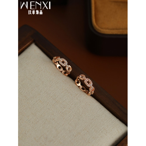 輕奢通勤玫瑰金耳釦2026新款爆款小衆耳環秋冬微鑲氣質耳墜耳飾女