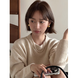 金屬圓球耳環2026新款爆款高級感耳釘輕奢小衆設計耳釦銀針耳飾女