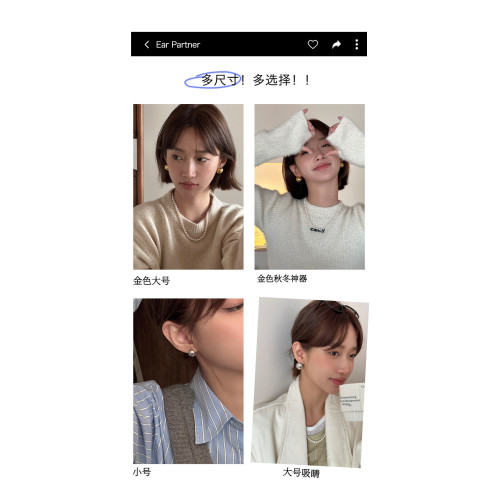 金屬圓球耳環2026新款爆款高級感耳釘輕奢小衆設計耳釦銀針耳飾女