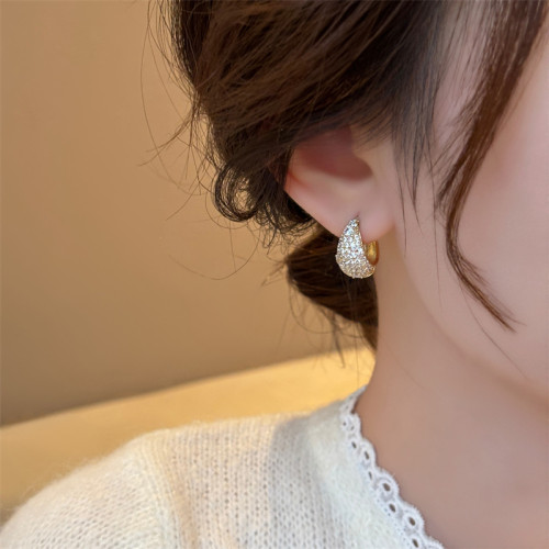 金色鋯石圈圈秋冬耳環女2026新款爆款高級感輕奢氣質耳飾精緻耳釘 金色鋯石圈圈秋冬耳環女2026新款爆款高級感輕奢氣質耳飾精緻耳釘