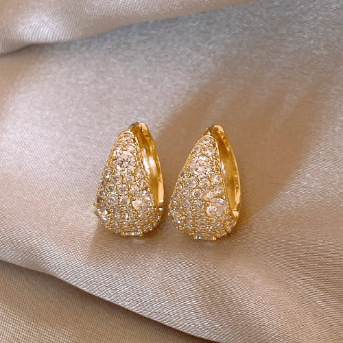 金色鋯石圈圈秋冬耳環女2026新款爆款高級感輕奢氣質耳飾精緻耳釘 金色鋯石圈圈秋冬耳環女2026新款爆款高級感輕奢氣質耳飾精緻耳釘