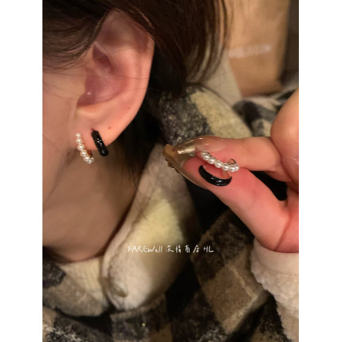 超精緻～珍珠耳環2025新款紅色耳飾聖誕耳釘輕奢高級感氣質耳墜女