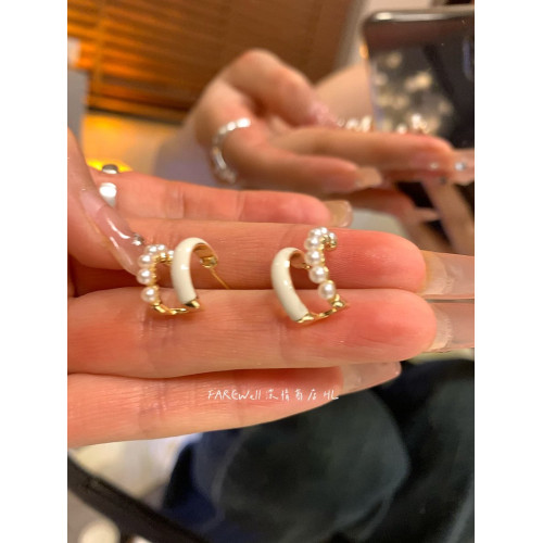 超精緻～珍珠耳環2025新款紅色耳飾聖誕耳釘輕奢高級感氣質耳墜女