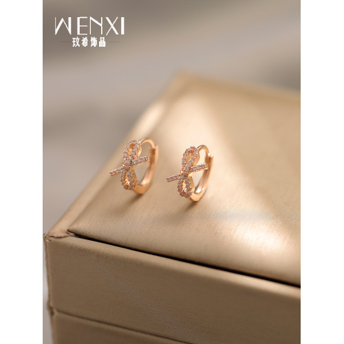 玫瑰金蝴蝶結耳釦小巧精緻耳環秋冬女小衆獨特耳釘2026新款潮耳飾 玫瑰金蝴蝶結耳釦小巧精緻耳環秋冬女小衆獨特耳釘2026新款潮耳飾