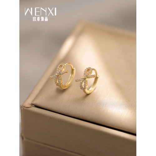 玫瑰金蝴蝶結耳釦小巧精緻耳環秋冬女小衆獨特耳釘2026新款潮耳飾 玫瑰金蝴蝶結耳釦小巧精緻耳環秋冬女小衆獨特耳釘2026新款潮耳飾