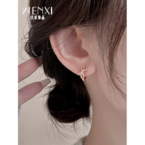 玫瑰金蝴蝶結耳釦小巧精緻耳環秋冬女小衆獨特耳釘2026新款潮耳飾 玫瑰金蝴蝶結耳釦小巧精緻耳環秋冬女小衆獨特耳釘2026新款潮耳飾