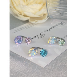 馬蹄環耳釘華子雙鑽戒指鑽東洲鑽醫用鈦合金耳骨釘耳蝸耳釘一個