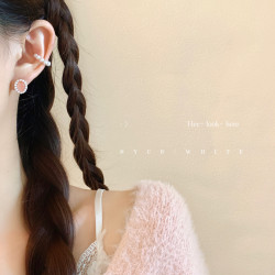 「初戀粉色系」簡約百搭小巧貓眼珍珠耳釘小衆設計感氣質日常耳夾