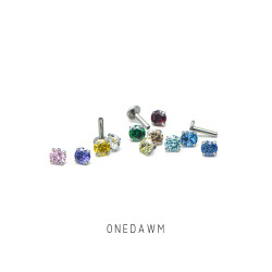 F136鈦合金醫學鋯石耳釘防過敏養耳洞絕美超閃小鑽脣釘耳骨耳蝸釘