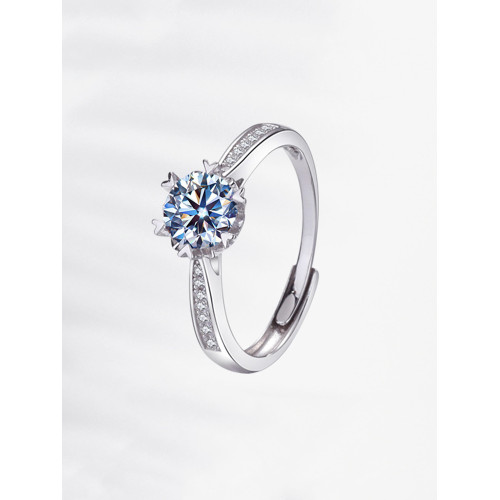 兒童水晶仿銀戒指寶石首飾寶寶女童女孩鑽石戒指小孩鋯石仿真鑽戒