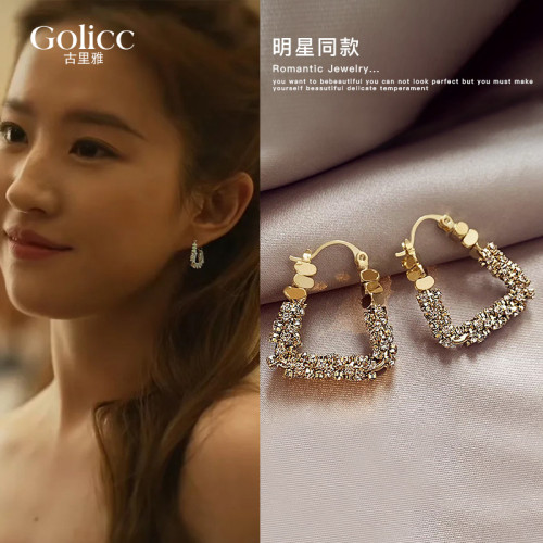 劉亦菲同款圈圈耳環女獨特2026新款爆款高級感碎銀子耳釘輕奢耳飾