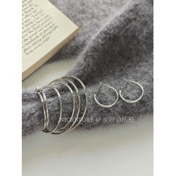 晚睡的桔梗｜經典素圈 基礎高級感圈圈耳飾2025新款百搭耳圈耳環