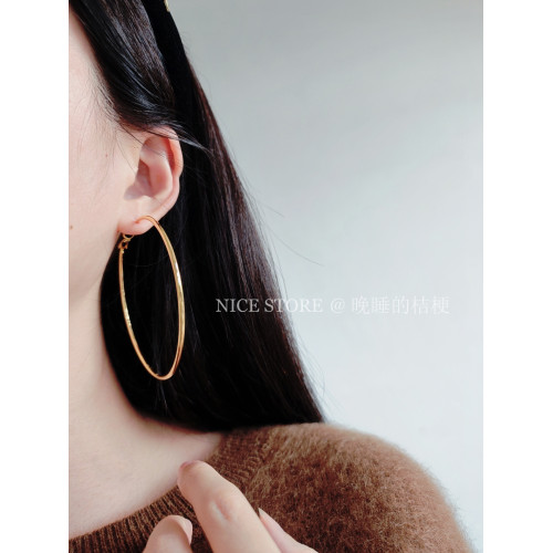 晚睡的桔梗｜經典素圈 基礎高級感圈圈耳飾2025新款百搭耳圈耳環