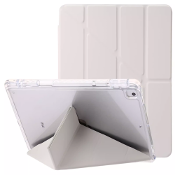 適用 2024蘋果air 11寸 pro13寸 iPad10 air2 9.7寸10.2 10.5 10.9 11 12.9 變形配色高透亞克力筆槽平板套