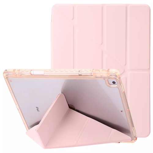 適用 2024蘋果air 11寸 pro13寸 iPad10 air2 9.7寸10.2 10.5 10.9 11 12.9 變形配色高透亞克力筆槽平板套