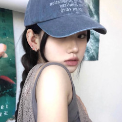 不對稱六芒星酷帥耳圈小衆設計輕奢雙耳洞耳環女925銀針耳飾耳釘