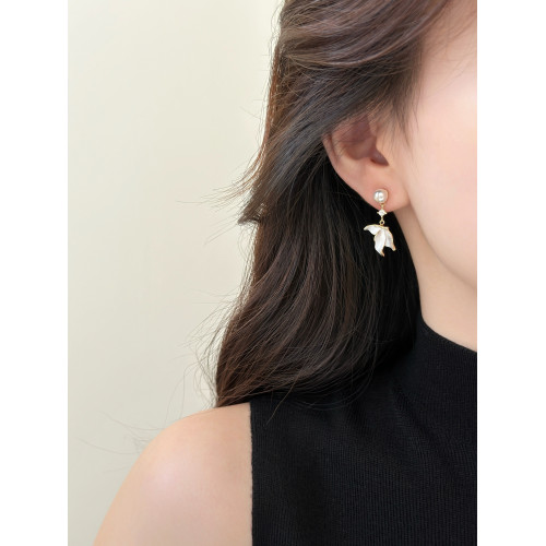 獨特珍珠魚尾流蘇耳環耳墜女秋冬2026新款爆款輕奢高級感耳飾耳夾